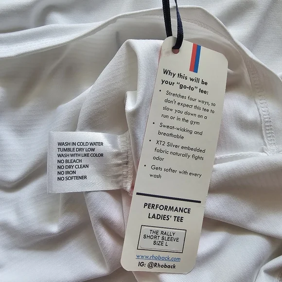 NWT‎ Rhoback Womens Short Sleeve Crop Top Size Large - Picture 7 of 10